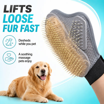 Deshedding glove lifts loose fur fast