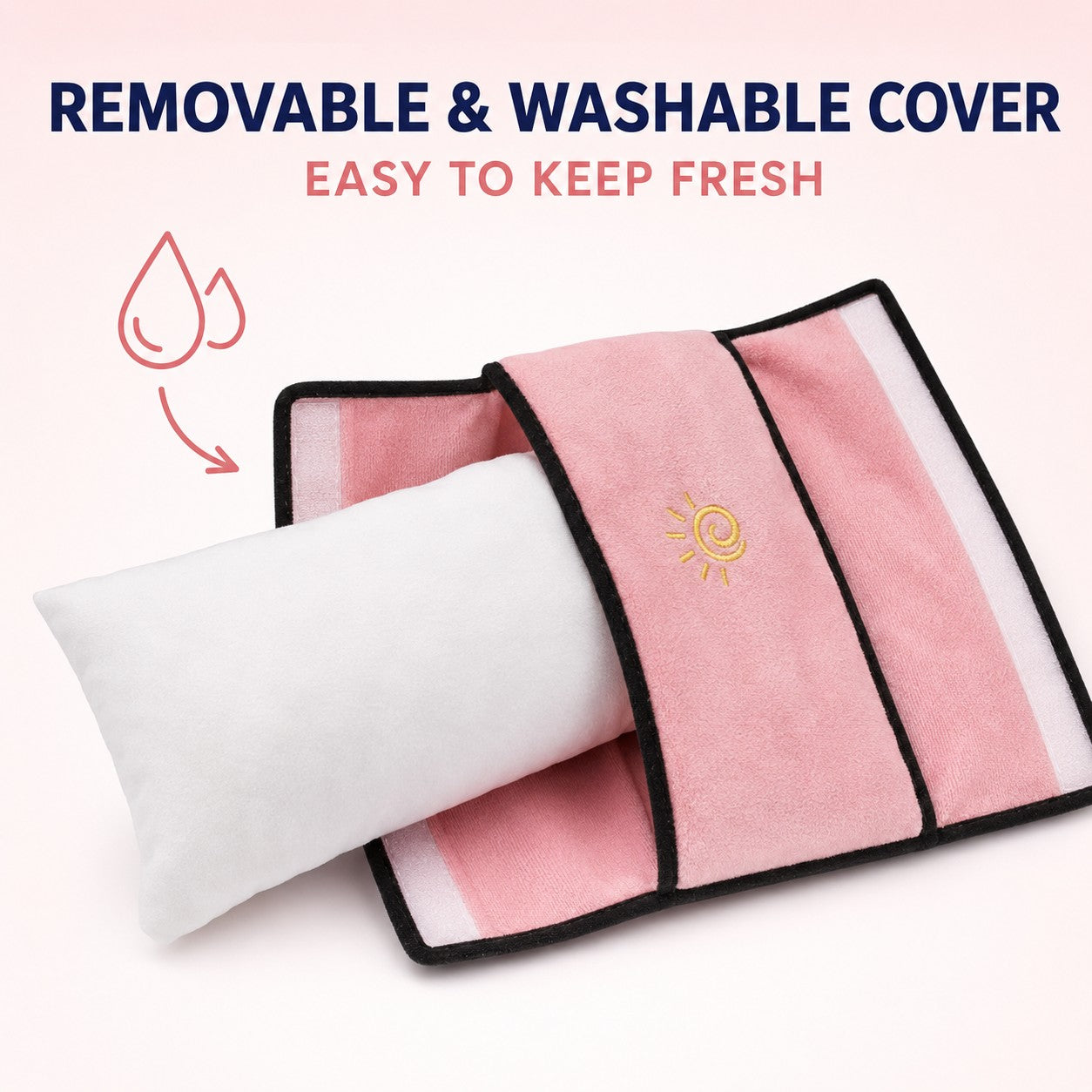Removable washable cover keeps the pillow fresh