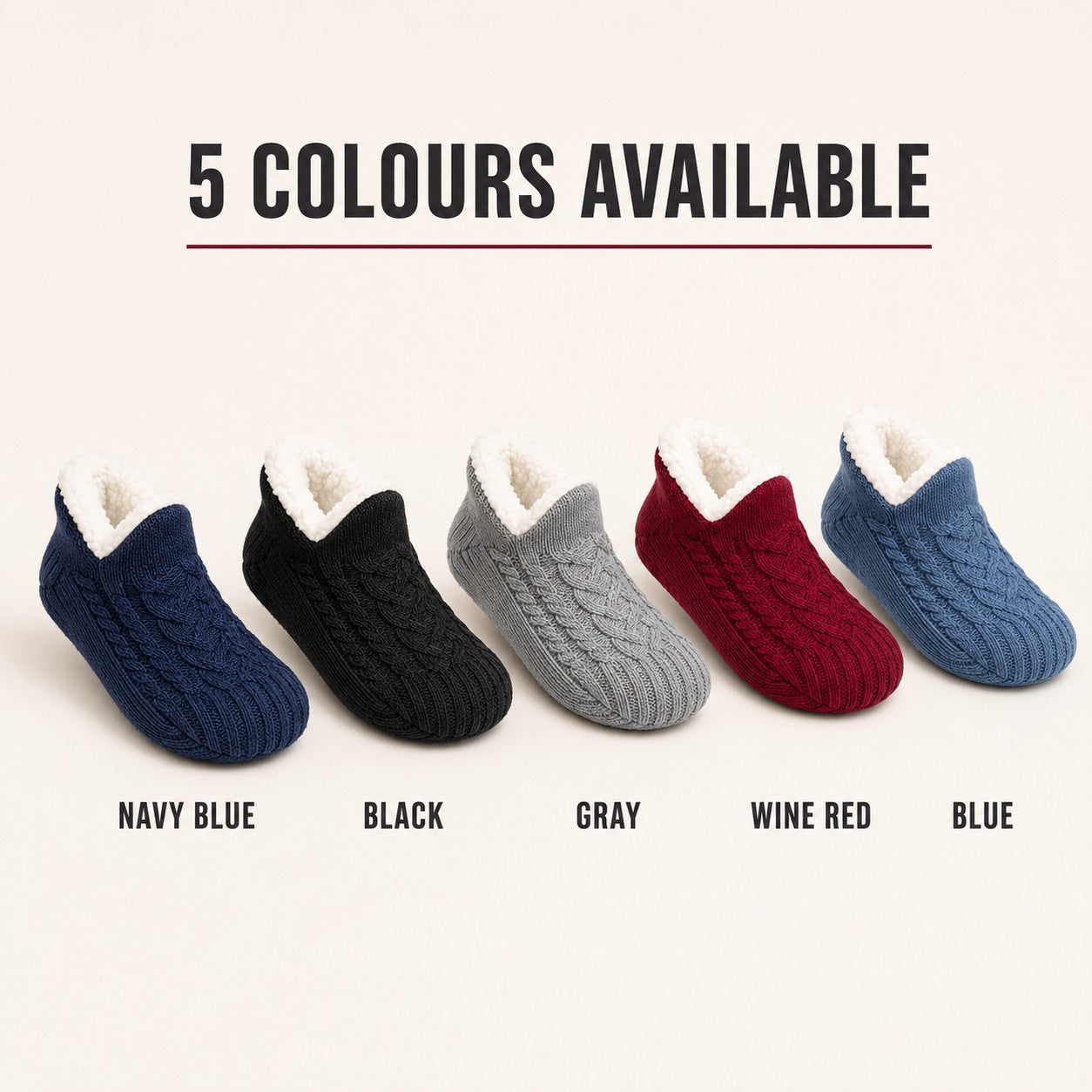 SnugSole thermal slipper socks available in five cosy colours