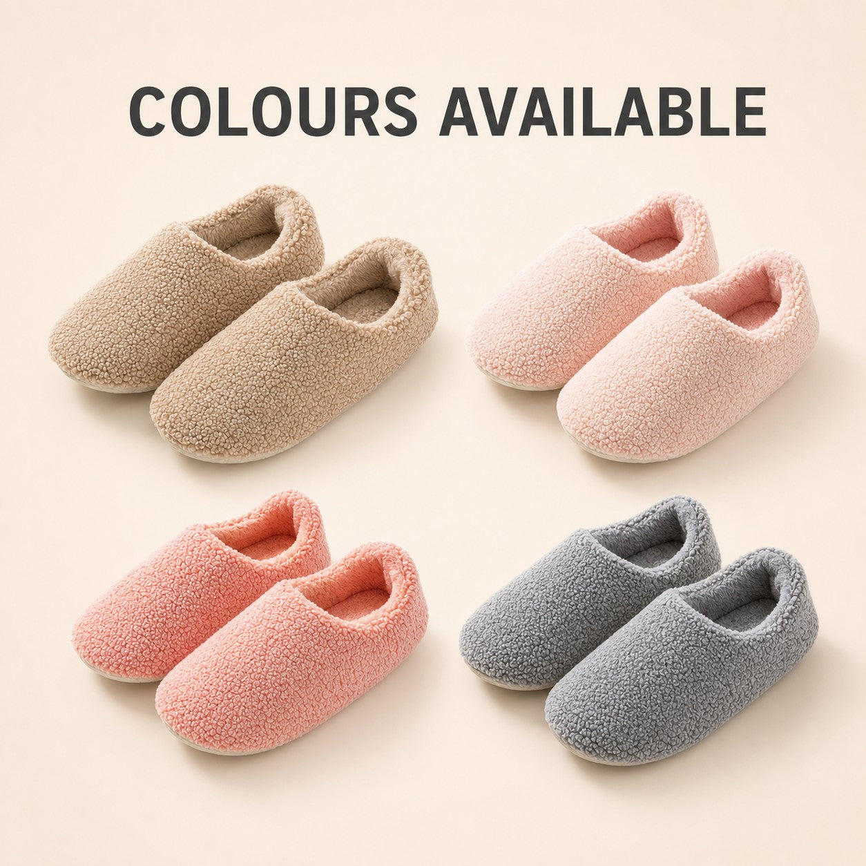 SnugStep cosy slippers available in khaki, pink, red and grey