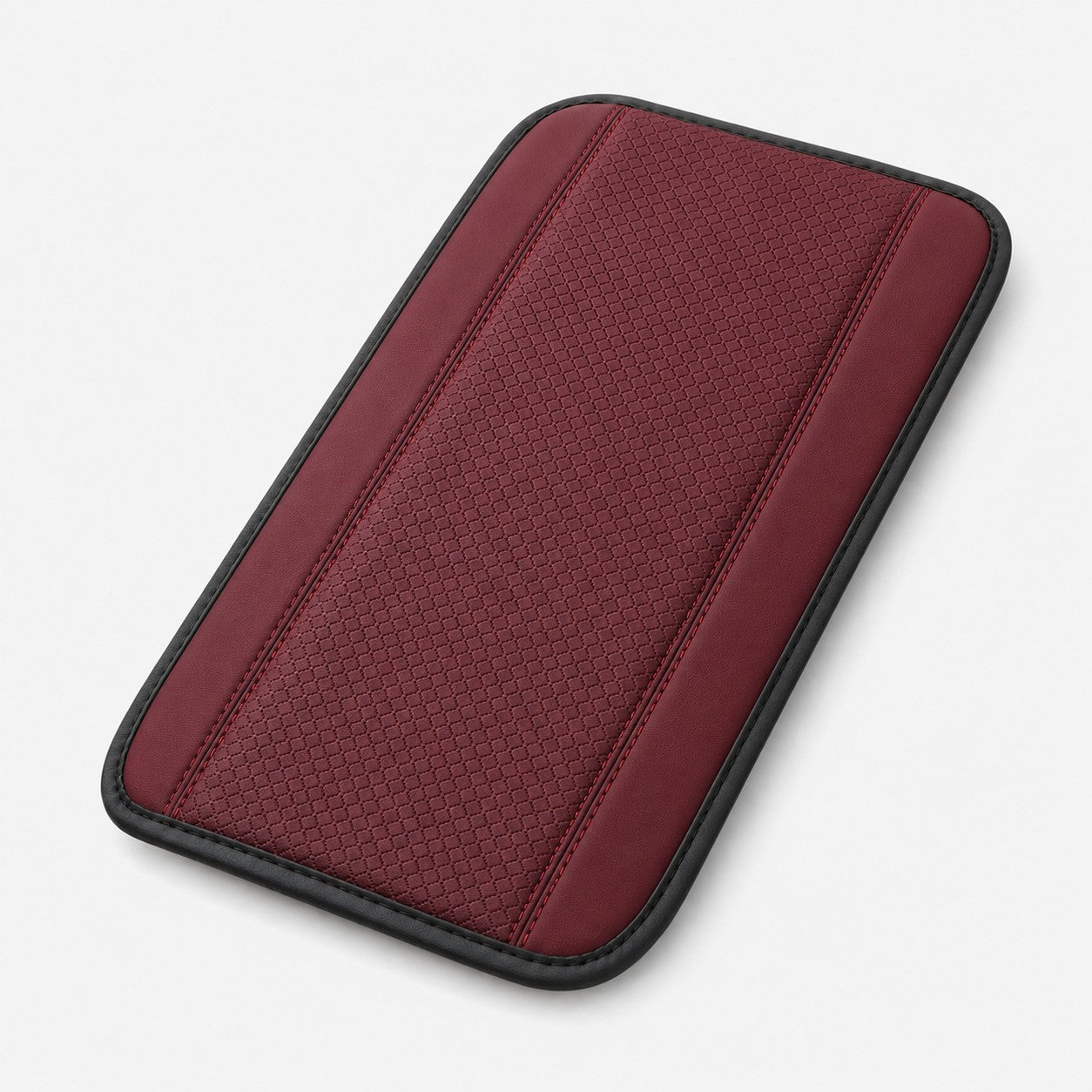 SoftRest PU leather car armrest cover in dark red
