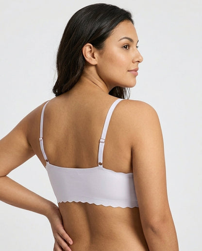 Sora Scalloped V Neck Bralette Pale Lilac Side Back Scalloped Detail