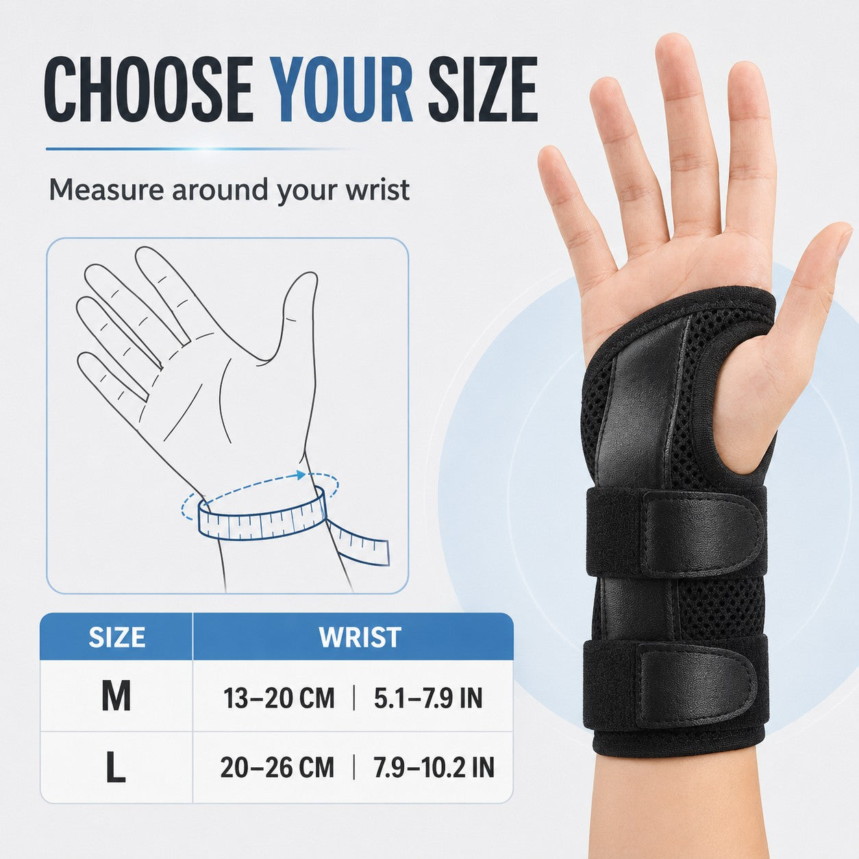 SteadyWrist size guide medium and large