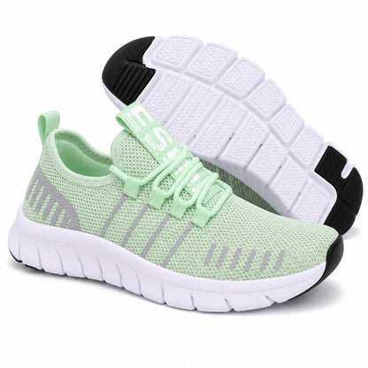 Stride Colorful Outdoor Walking Shoes For Women Colour Mint Green Front Hero Pair Sole