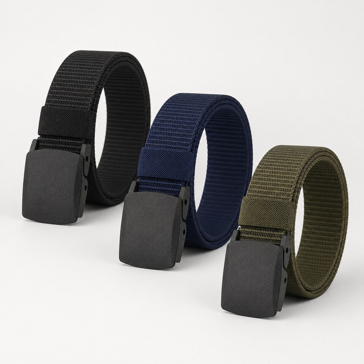 TacGrip tactical belts in black, navy and army green