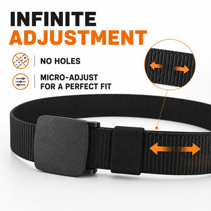 Infinite adjustment with no holes for a perfect fit