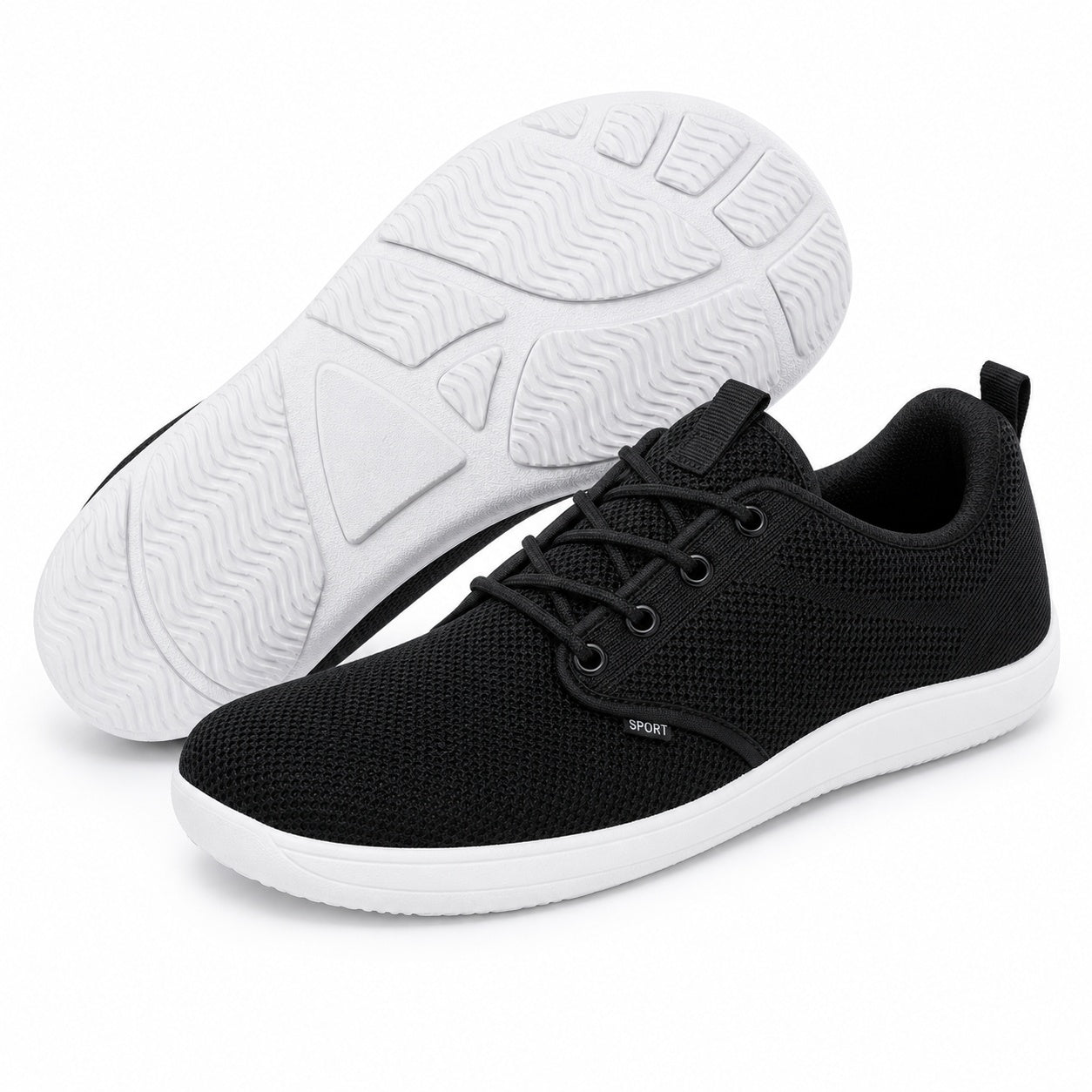 Terra Wide Fit Shoes For Women Black White Front Hero Pair Sole