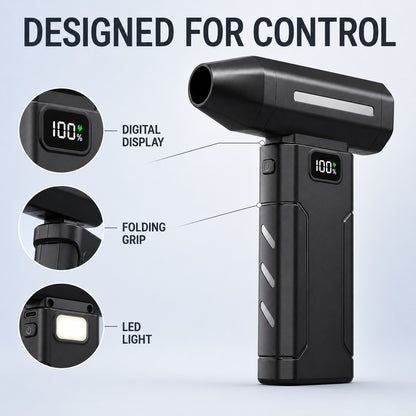 Designed for control: digital display, folding grip, LED light