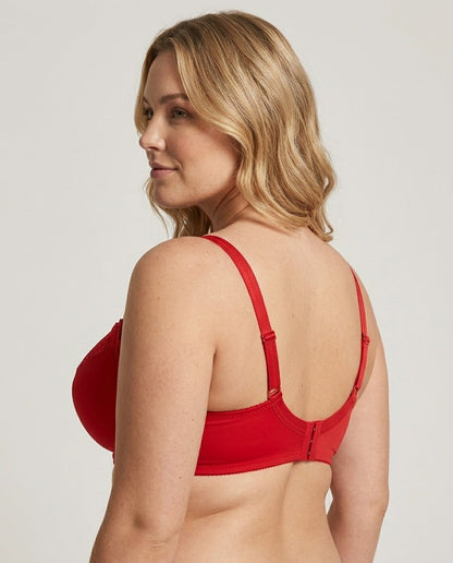 Valeria Lace Full Cup Bra Red Side Back Hook Eye Strap Detail