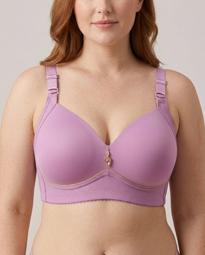 Vera Gathered Full Support Womens Bra Lavender Pink Front Close Product Detail