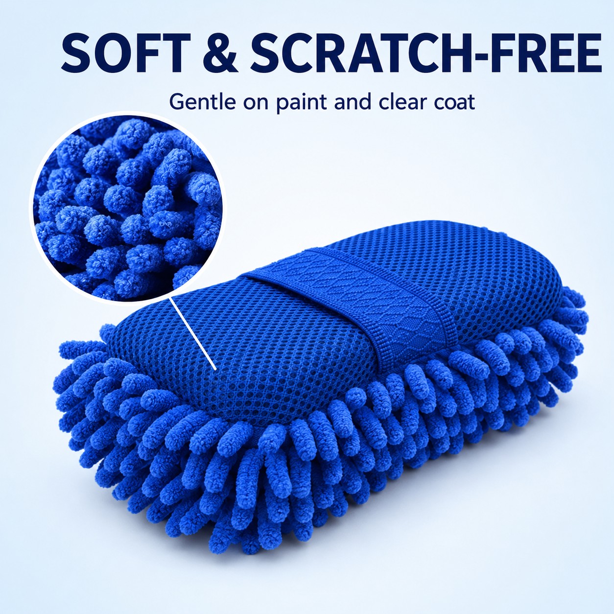 Soft and scratch-free chenille, gentle on paint and clear coat