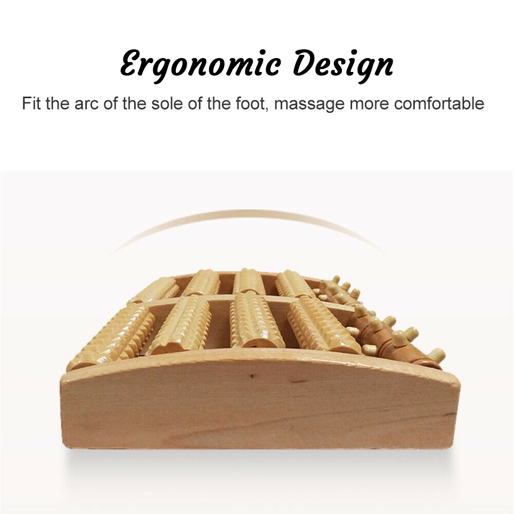 Wooden 5 Roller Foot Massager