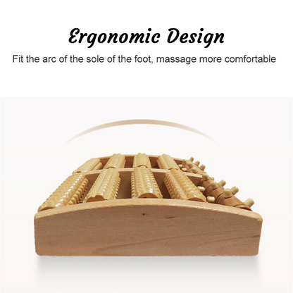 Wooden 5 Roller Foot Massager