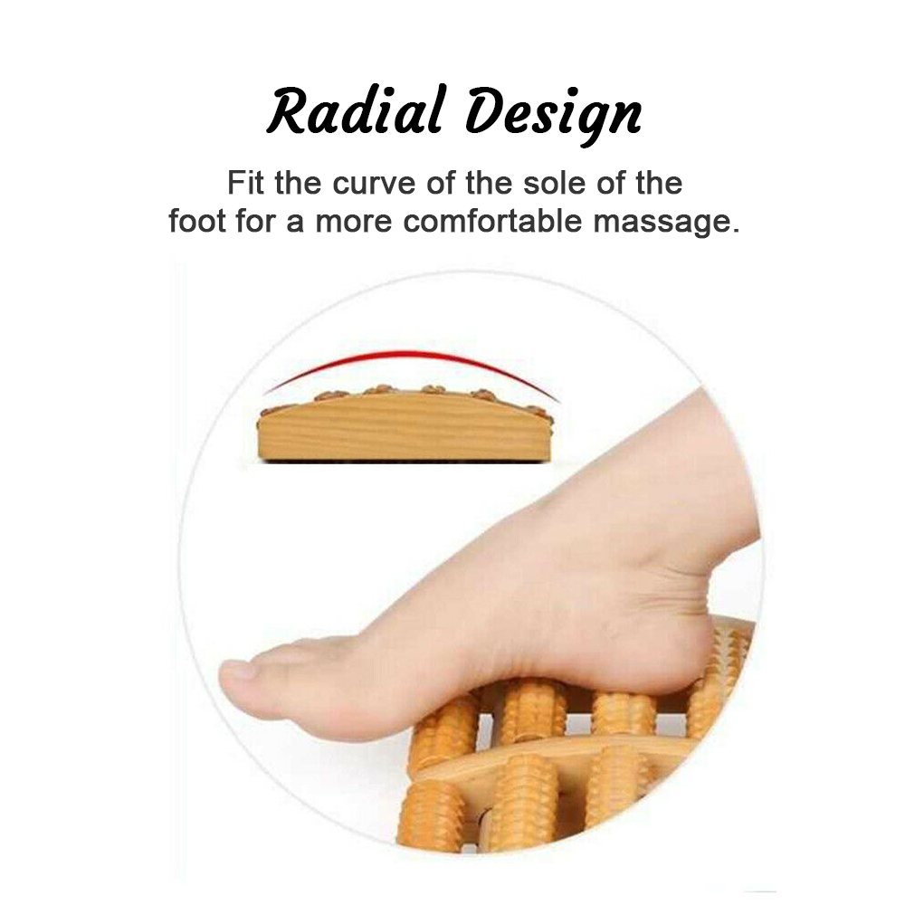 Wooden 5 Roller Foot Massager