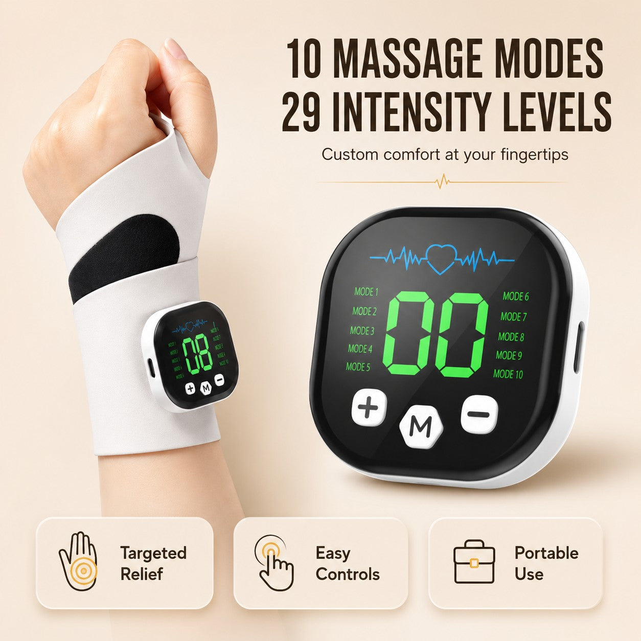 10 massage modes and 29 intensity levels