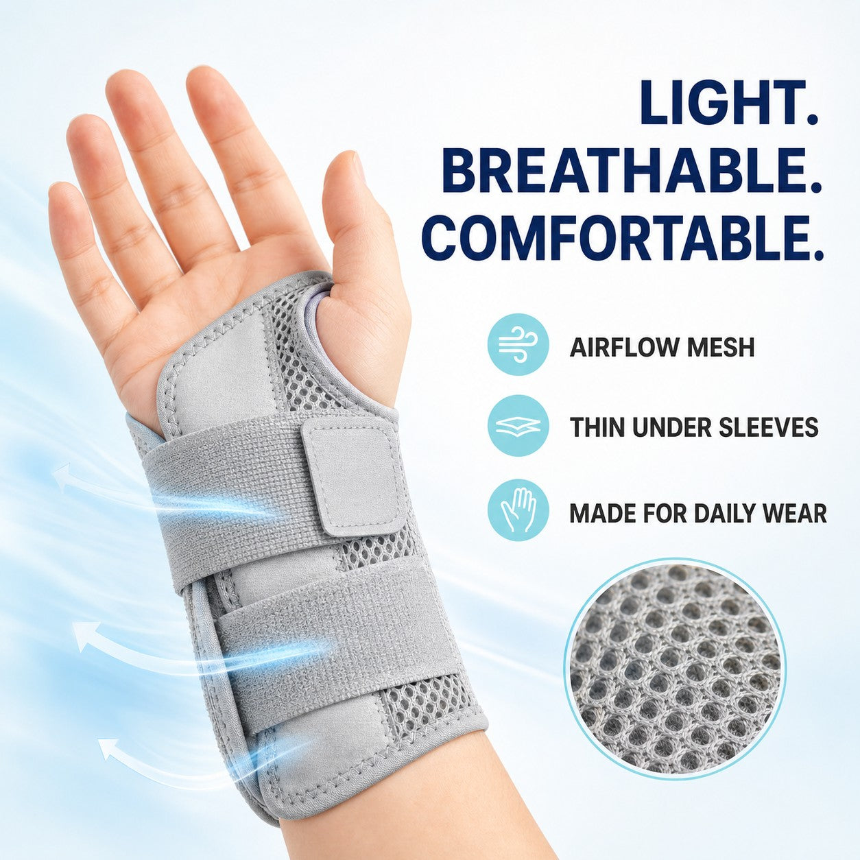 Light, breathable fabric that's comfortable all day